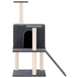 Ansamblu de pisici, stâlpi din funie sisal, gri închis, 109 cm, 3 image