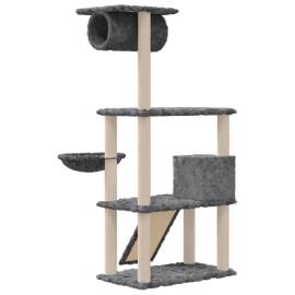 Ansamblu de pisici, stâlpi din funie sisal, gri închis, 131 cm, 5 image