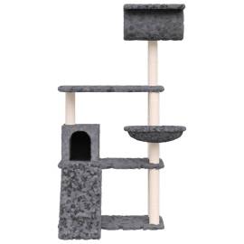Ansamblu de pisici, stâlpi din funie sisal, gri închis, 131 cm, 3 image