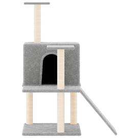 Ansamblu de pisici, stâlpi din funie sisal, gri deschis, 109 cm, 3 image
