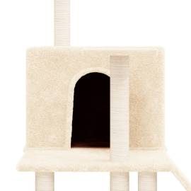 Ansamblu de pisici cu stâlpi din funie de sisal, crem, 109 cm, 6 image