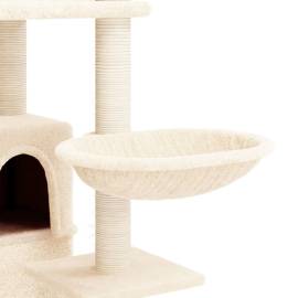 Ansamblu de pisici cu stâlpi din funie de sisal, crem, 175 cm, 6 image