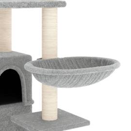 Ansamblu pisici, stâlpi din funie sisal, gri deschis, 175 cm, 6 image