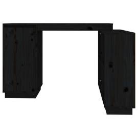 Birou, negru, 110x50x75 cm, lemn masiv de pin, 6 image
