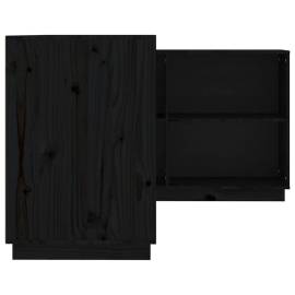 Birou, negru, 110x50x75 cm, lemn masiv de pin, 8 image