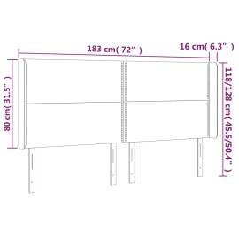 Tăblie de pat cu led, crem, 183x16x118/128 cm, textil, 6 image