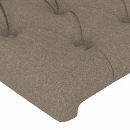 Tăblie de pat cu led, gri taupe, 93x16x118/128 cm, textil, 5 image
