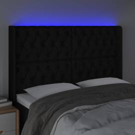 Tăblie de pat cu led, negru, 163x16x118/128 cm, textil, 4 image