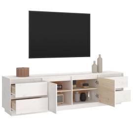 Comodă tv, alb, 176x37x47,5 cm, lemn masiv de pin, 5 image
