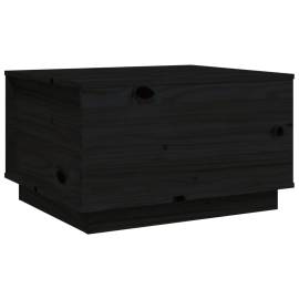Măsuță de cafea, negru, 60x50x35 cm, lemn masiv de pin, 2 image