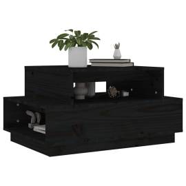 Măsuță de cafea, negru, 80x55x40,5 cm, lemn masiv de pin, 4 image