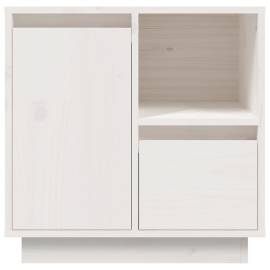 Noptiere, 2 buc., alb, 50x34x50 cm, lemn masiv de pin, 7 image
