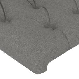 Tăblie de pat cu led, gri închis, 100x7x78/88 cm, textil, 5 image
