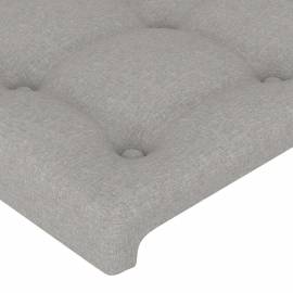 Tăblie de pat cu led, gri deschis, 183x16x78/88 cm, textil, 5 image
