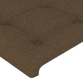 Tăblie de pat cu led, maro închis, 103x16x118/128 cm, textil, 5 image