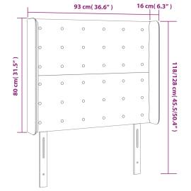 Tăblie de pat cu led, maro închis, 93x16x118/128 cm, textil, 6 image