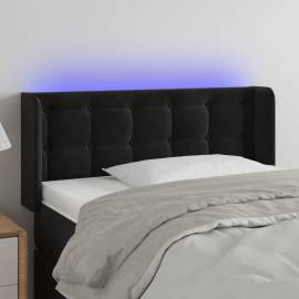 Tăblie de pat cu led, negru, 93x16x78/88 cm, catifea