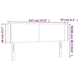 Tăblie de pat cu led, alb, 147x16x78/88 cm, piele ecologică, 6 image