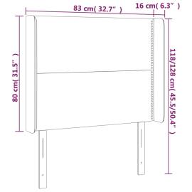 Tăblie de pat cu led, alb, 83x16x118/128 cm, piele ecologică, 6 image