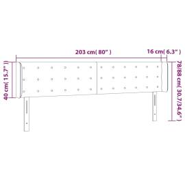 Tăblie de pat cu led, cappuccino 203x16x78/88cm piele ecologică, 6 image