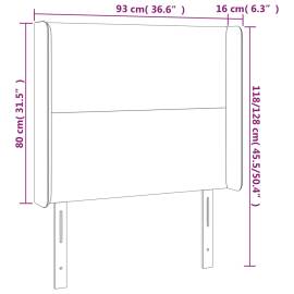 Tăblie de pat cu led, gri , 93x16x118/128 cm, piele ecologică, 6 image