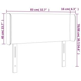 Tăblie de pat cu led, gri, 83x16x78/88 cm, piele ecologică, 6 image