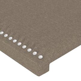 Tăblie de pat cu led, gri taupe, 93x16x118/128 cm, textil, 5 image