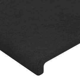 Tăblie de pat cu led, negru, 147x16x118/128 cm, catifea, 5 image