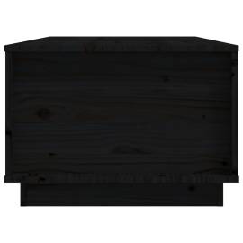 Măsuță de cafea, negru, 100x50x35 cm, lemn masiv de pin, 7 image