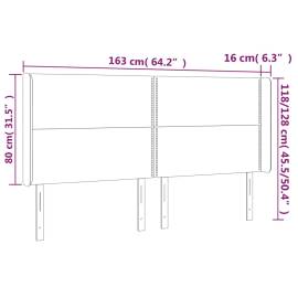 Tăblie de pat cu led, negru, 163x16x118/128 cm, piele ecologică, 6 image