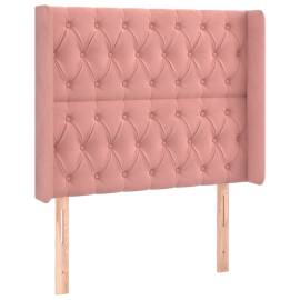 Tăblie de pat cu led, roz, 103x16x118/128 cm, catifea, 3 image