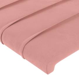 Tăblie de pat cu led, roz, 147x16x118/128 cm, catifea, 6 image
