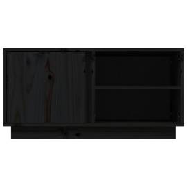Comodă tv, negru, 80x35x40,5 cm, lemn masiv de pin, 6 image