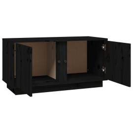 Comodă tv, negru, 80x35x40,5 cm, lemn masiv de pin, 7 image