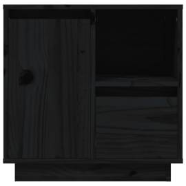 Noptieră, negru, 50x34x50 cm, lemn masiv de pin, 6 image