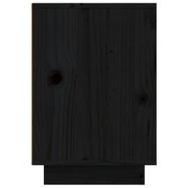 Noptieră, negru, 50x34x50 cm, lemn masiv de pin, 7 image