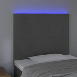 Tăblie de pat cu led, gri închis, 100x5x118/128 cm, textil, 3 image