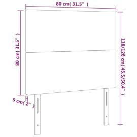 Tăblie de pat cu led, gri închis, 80x5x118/128 cm, catifea, 6 image