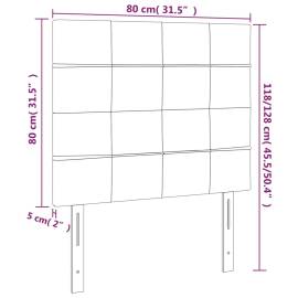 Tăblie de pat cu led, roz, 80x5x118/128 cm, catifea, 6 image