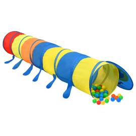 Tunel de joacă pt copii, 250 bile, multicolor, 245 cm poliester, 2 image