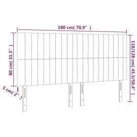 Tăblie de pat cu led, gri închis, 180x5x118/128 cm, textil, 6 image