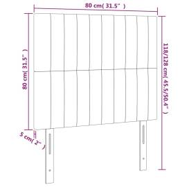 Tăblie de pat cu led, gri deschis, 80x5x118/128 cm, textil, 6 image