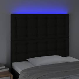 Tăblie de pat cu led, negru, 80x5x118/128 cm, textil, 3 image