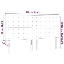 Tăblie de pat cu led, roz, 180x5x118/128 cm, catifea, 6 image