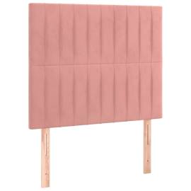 Tăblie de pat cu led, roz, 90x5x118/128 cm, catifea, 4 image