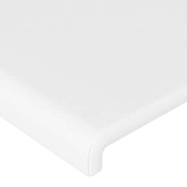 Tăblie de pat cu led, alb, 180x5x78/88 cm, piele ecologică, 3 image