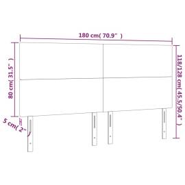 Tăblie de pat cu led, maro închis, 180x5x118/128 cm, textil, 6 image