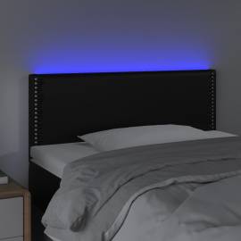 Tăblie de pat cu led, negru, 90x5x78/88 cm, piele ecologică, 3 image