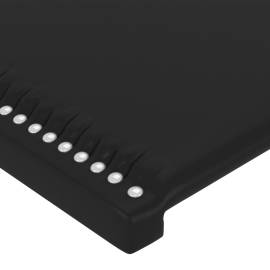 Tăblie de pat cu led, negru, 90x5x78/88 cm, piele ecologică, 5 image