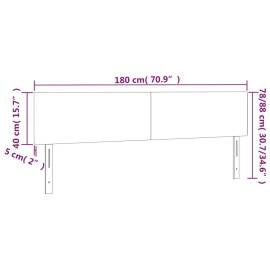 Tăblie de pat cu led cappuccino 180x5x78/88cm piele ecologică, 6 image